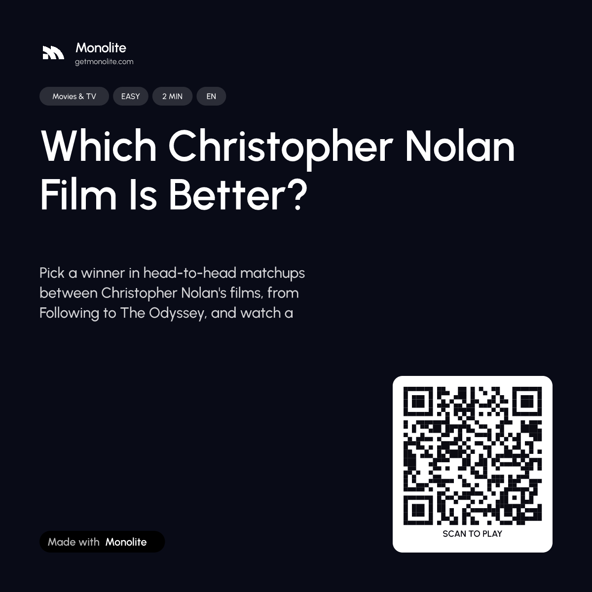 Which Christopher Nolan Film Is Better?