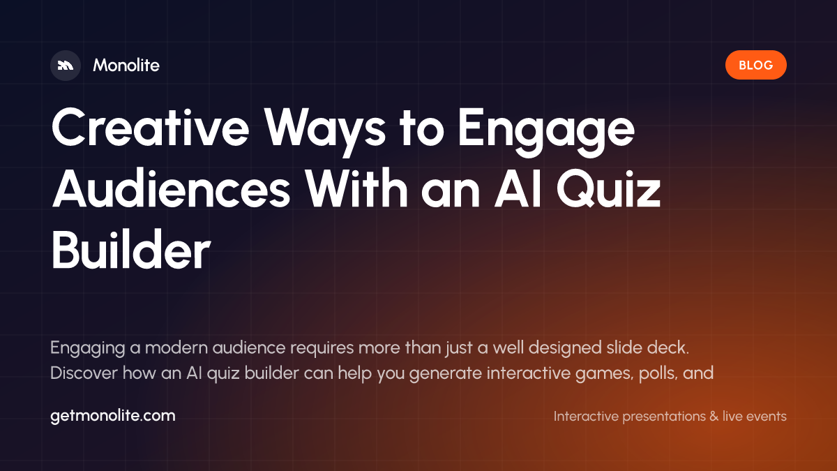 A presenter using an AI quiz builder to engage a live audience on their mobile devices