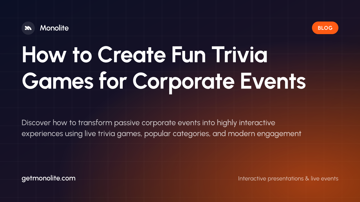 Audience members playing live trivia games on their phones at a corporate event