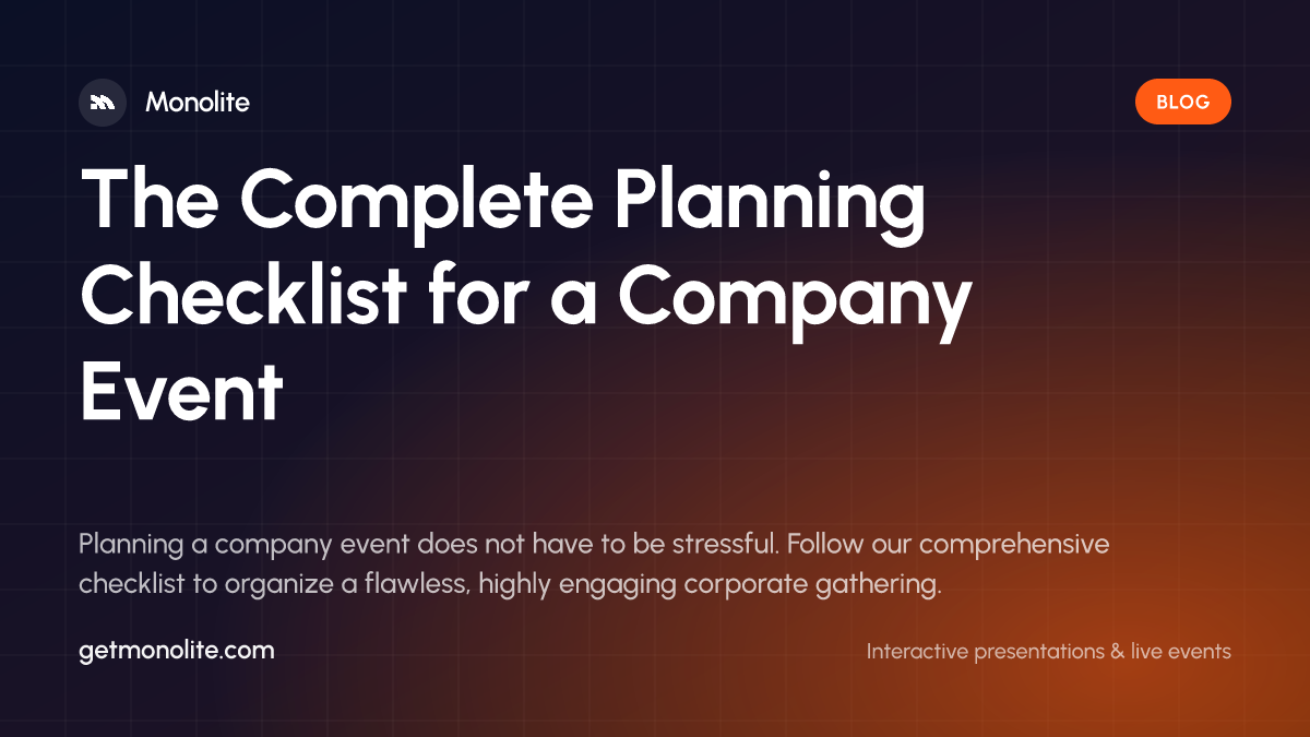 A team of professionals collaborating on a company event planning checklist in a modern boardroom.