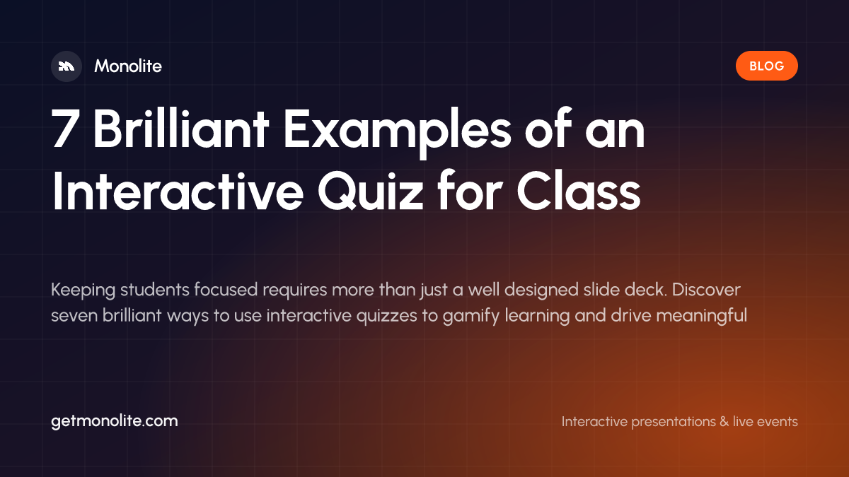 A teacher displaying a live interactive quiz on a screen while students participate using their mobile devices.