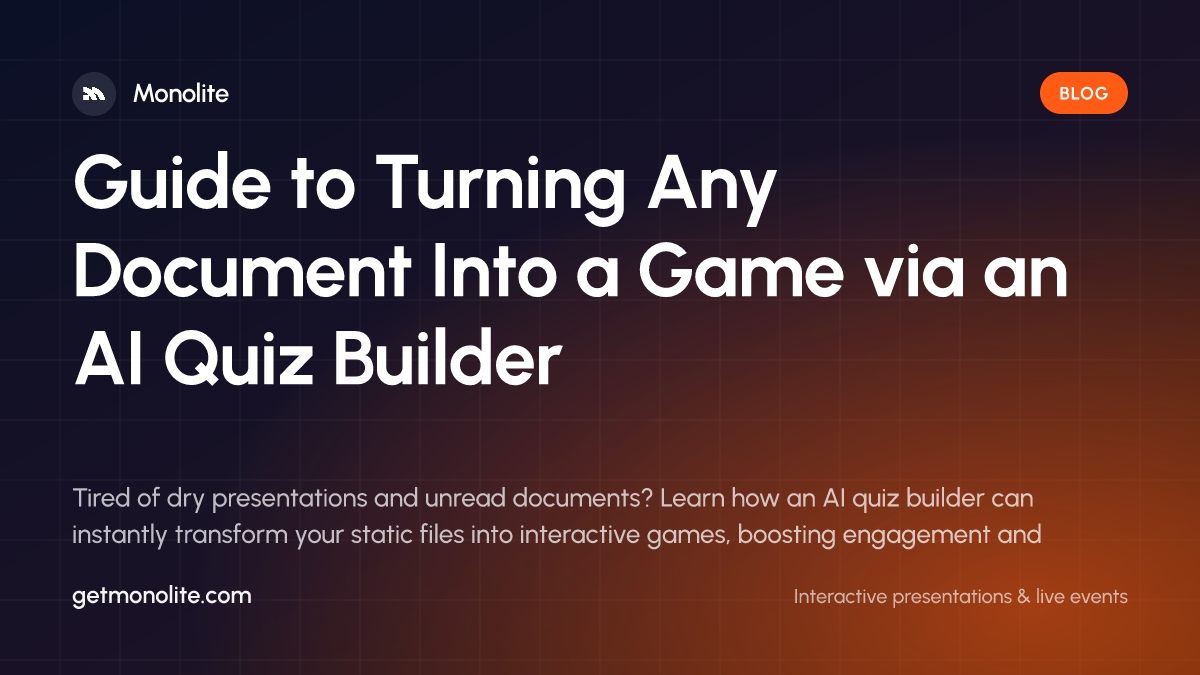 A digital tablet displaying an interactive trivia game generated from a PDF document, showing a live leaderboard and colorful quiz questions.