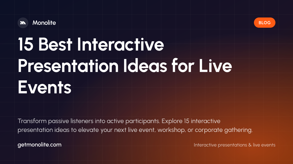 A speaker engaging a live audience with an interactive presentation on a large screen
