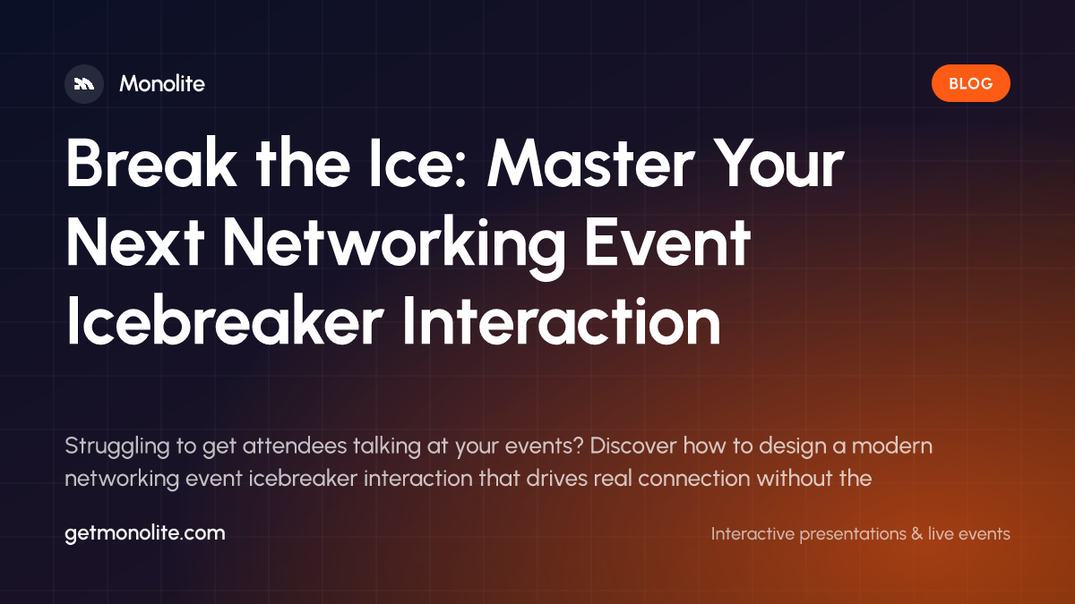 Professional event attendees using their phones to participate in a live interactive icebreaker session at a conference.